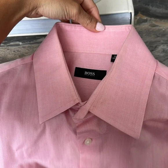Boss Men's Pink Dress Shirt - Picture 6 of 7